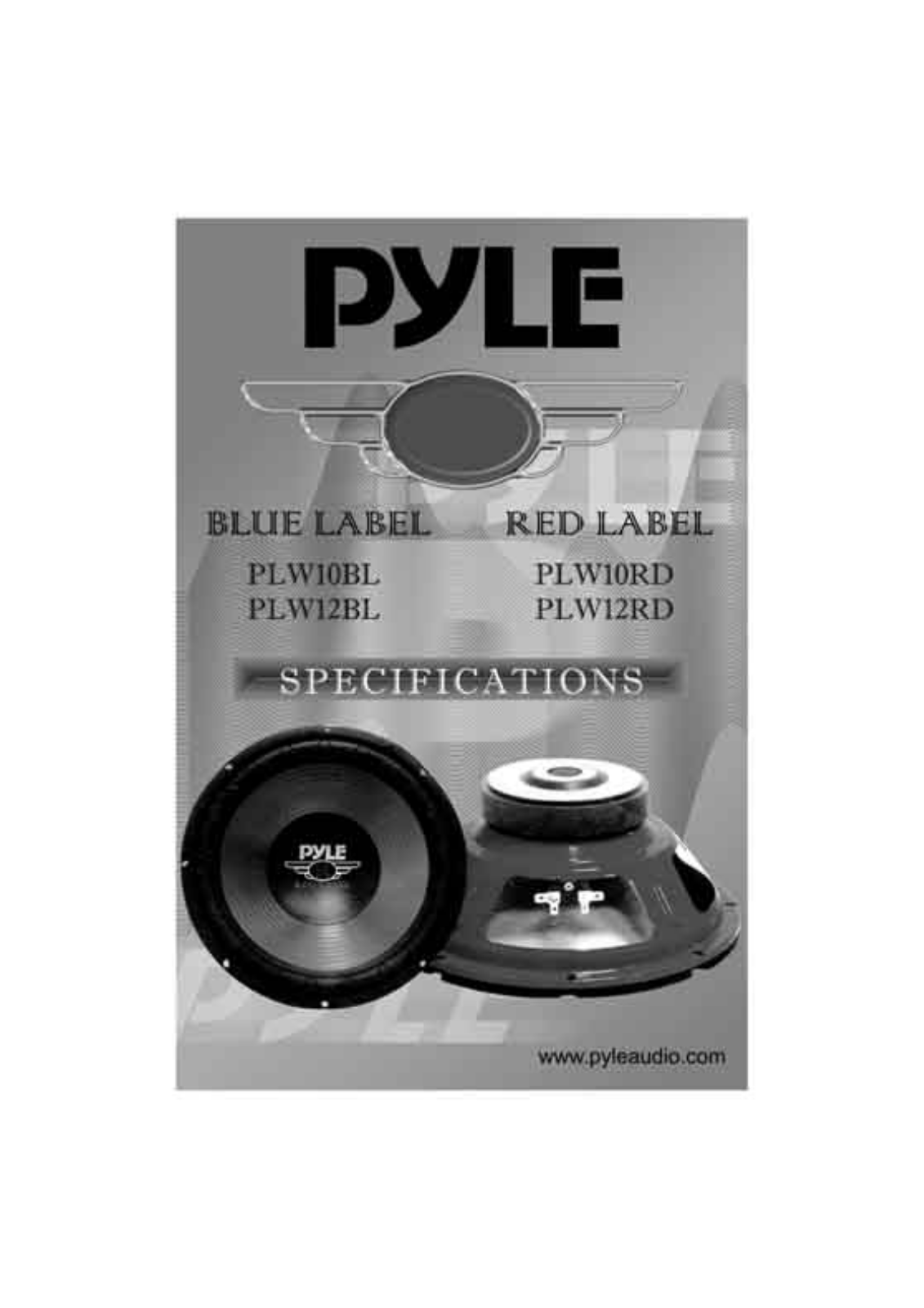 PYLE Audio PLW10BL, PLW12BL, PLW10RD, PLW12RD Owner's Manual