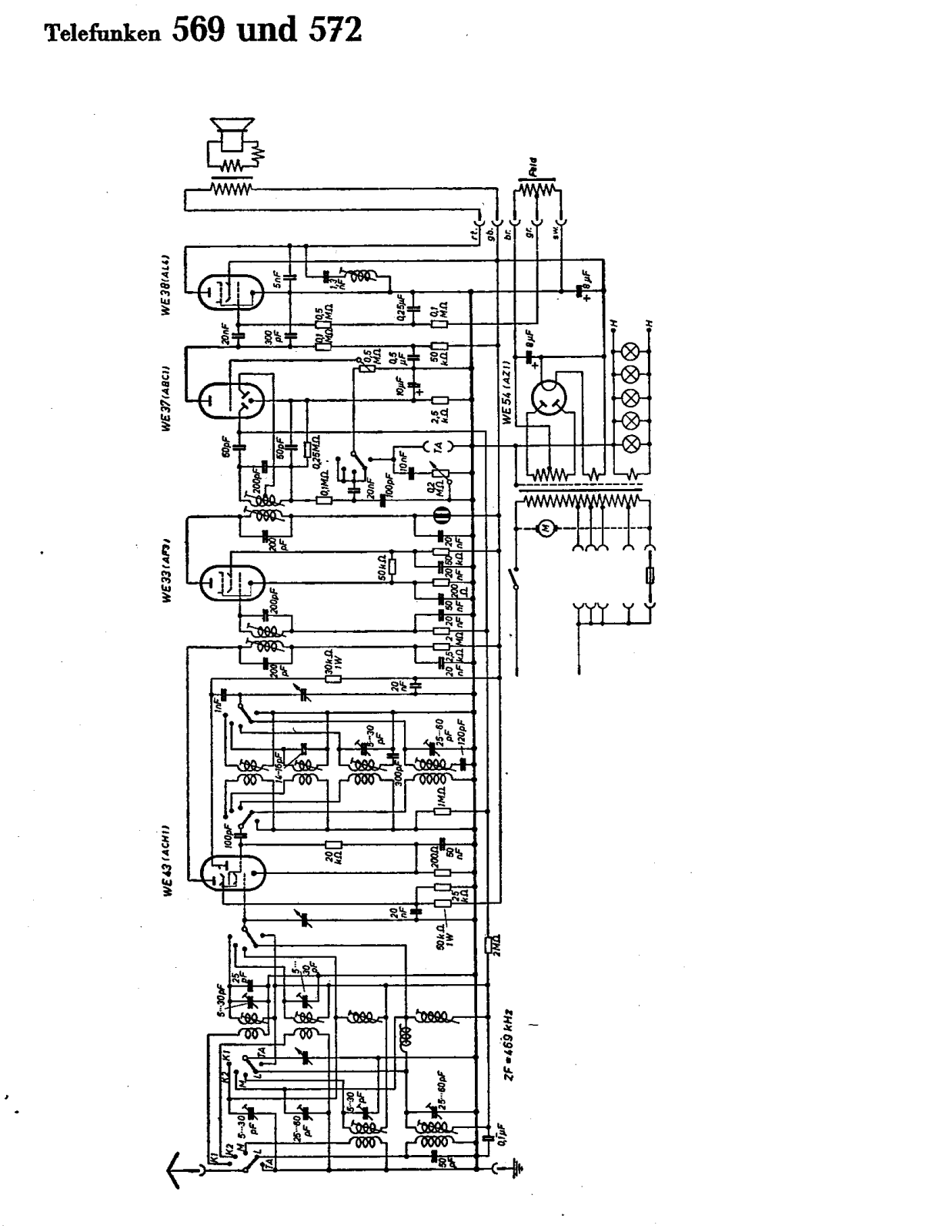 Telefunken 569, 572 Cirquit Diagram