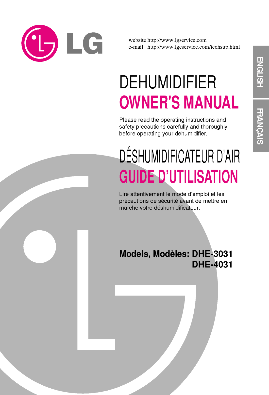 LG DHE-4031, DHE-3031 User Manual