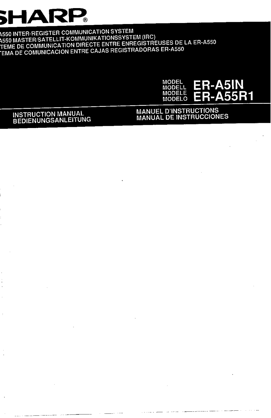 Sharp ER-A5IN, ER-A55R1 User Manual