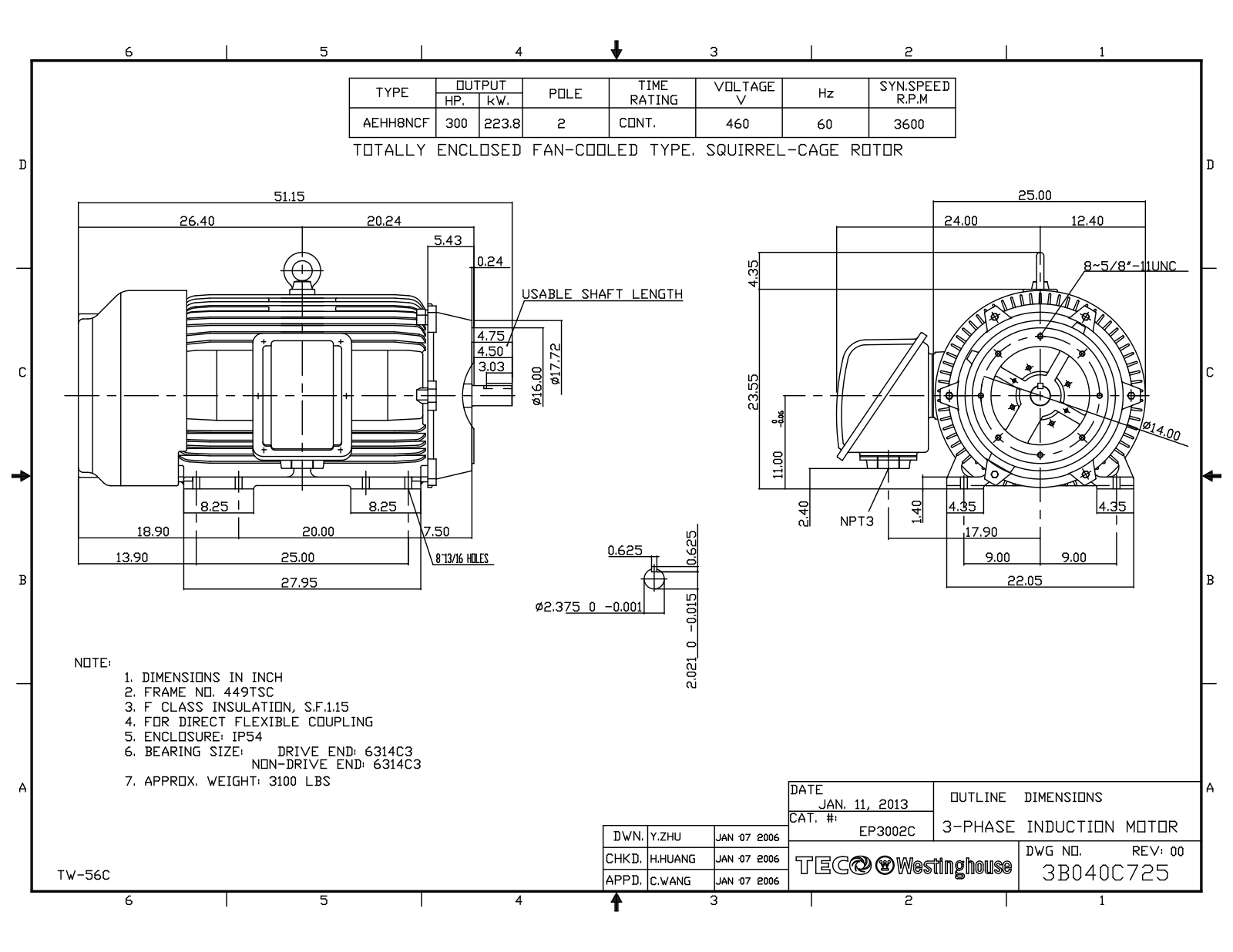 Teco EP3002C Reference Drawing