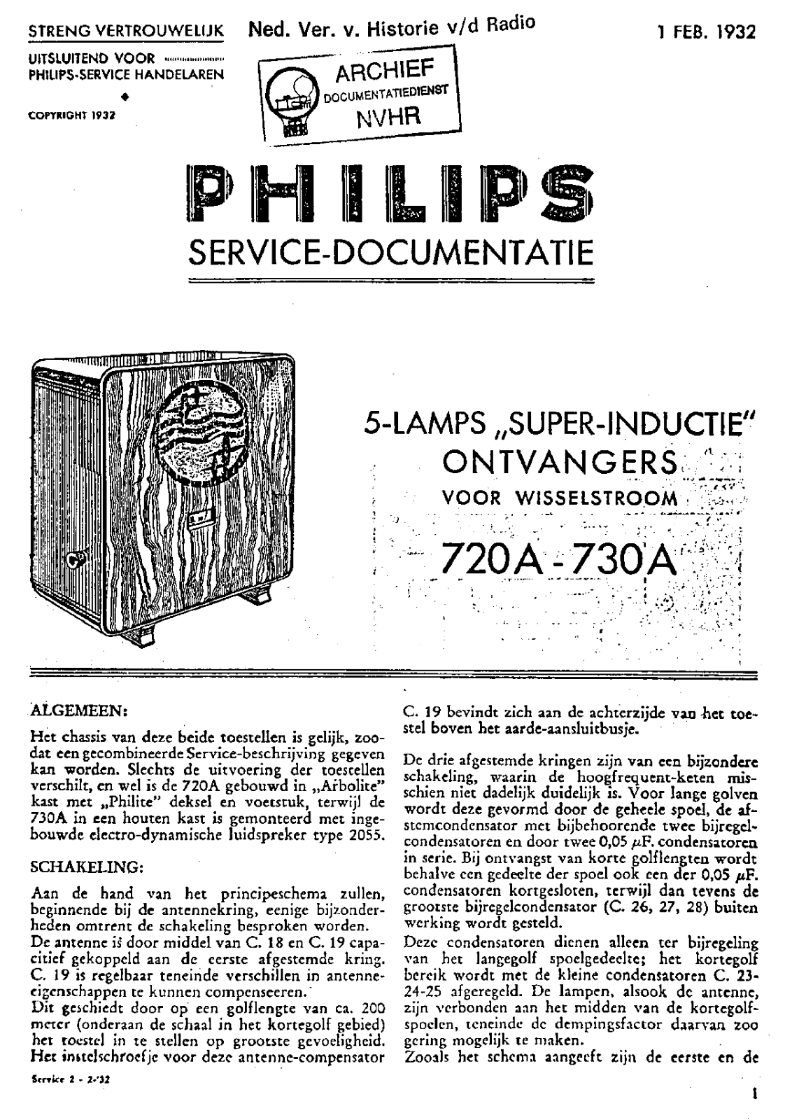 Philips 730-A, 720-A Service Manual
