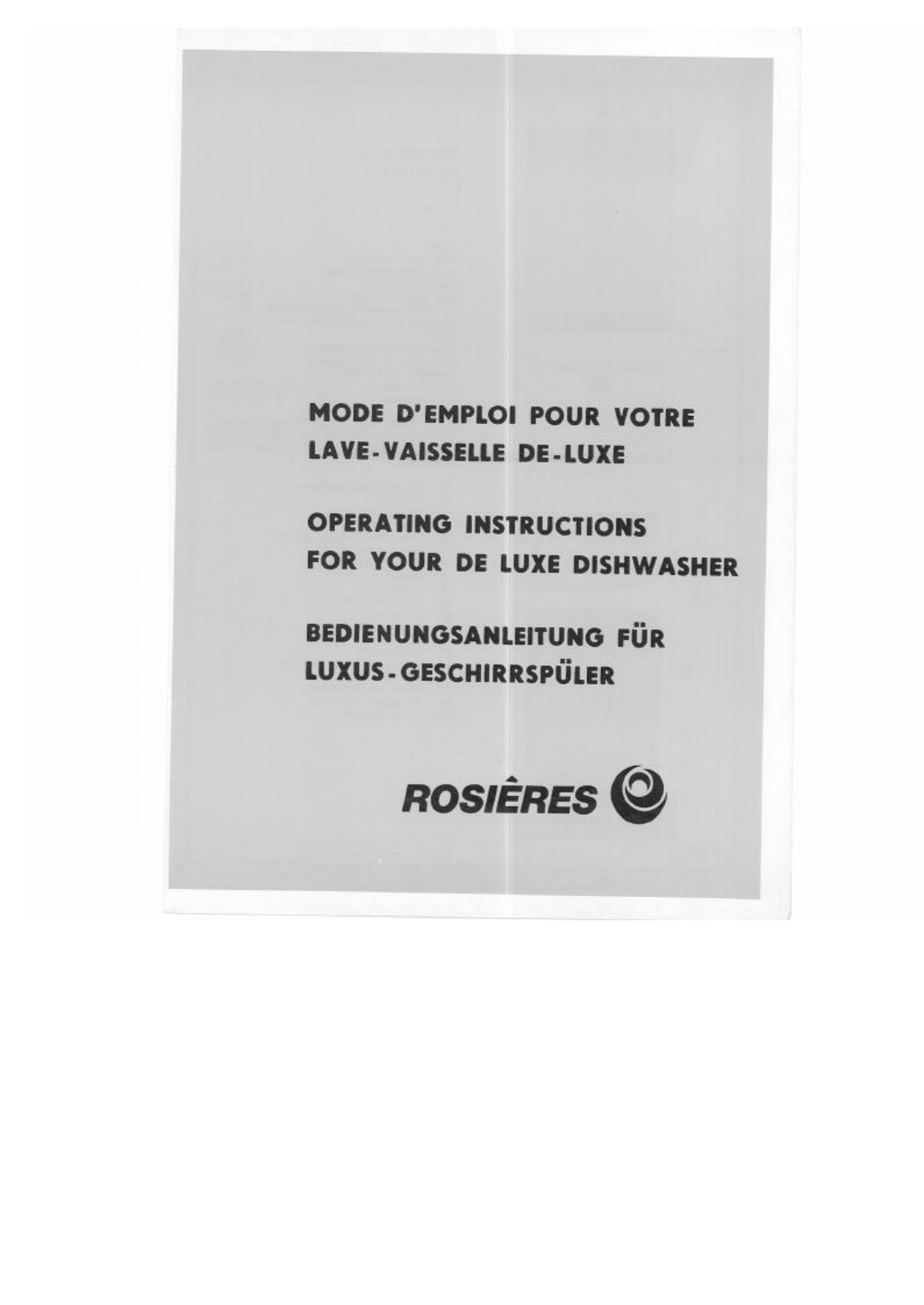 Rosieres LV 214 User Manual