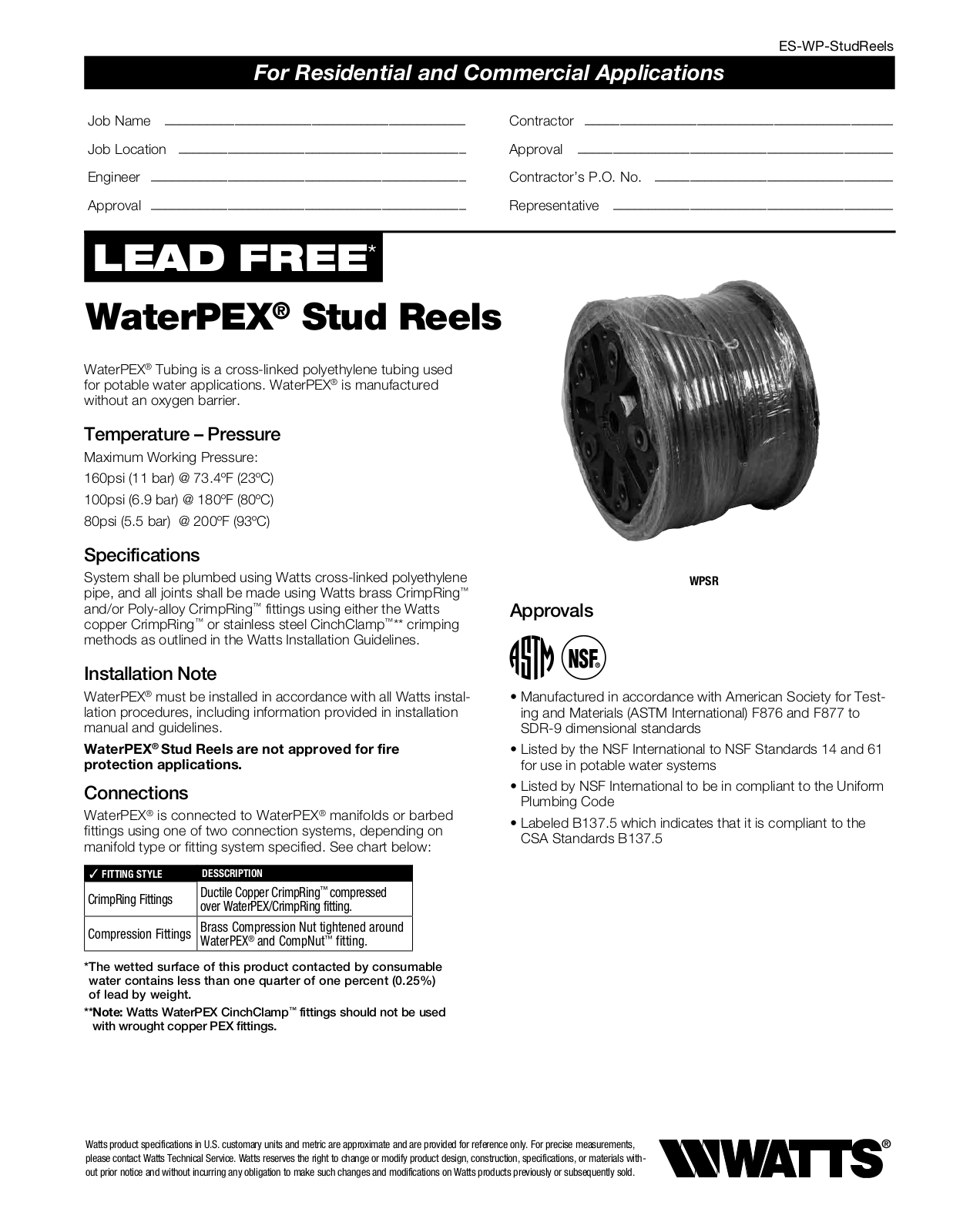 Watts WPSR08-300R User Manual