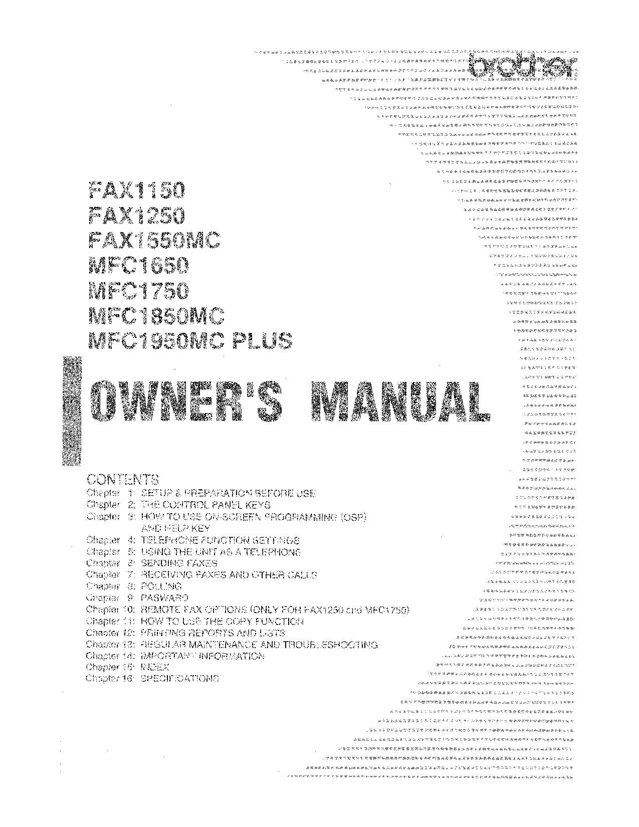 Brother MFC1950MC, MFC1650, MFC1750 User Manual