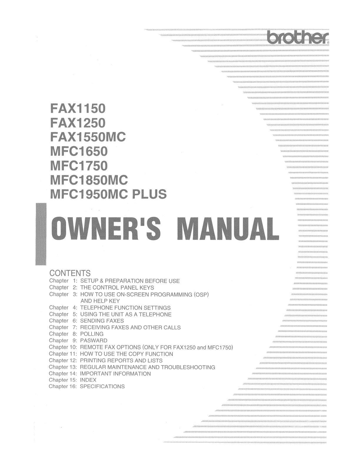 Brother MFC1950MC, MFC1650, MFC1750 User Manual