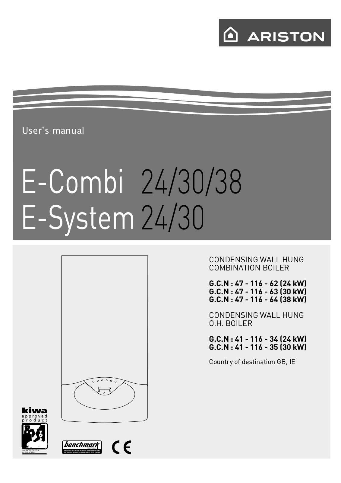 Ariston 47 - 116 - 64, 47 - 116 - 62, 47 - 116 - 63, 41 - 116 - 34, 41 - 116 - 35 User Manual