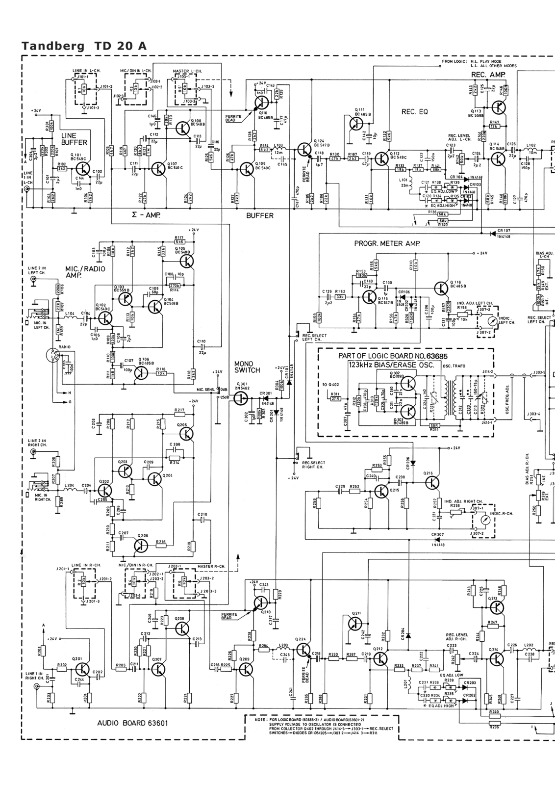 Tandberg TD-20-A Schematic