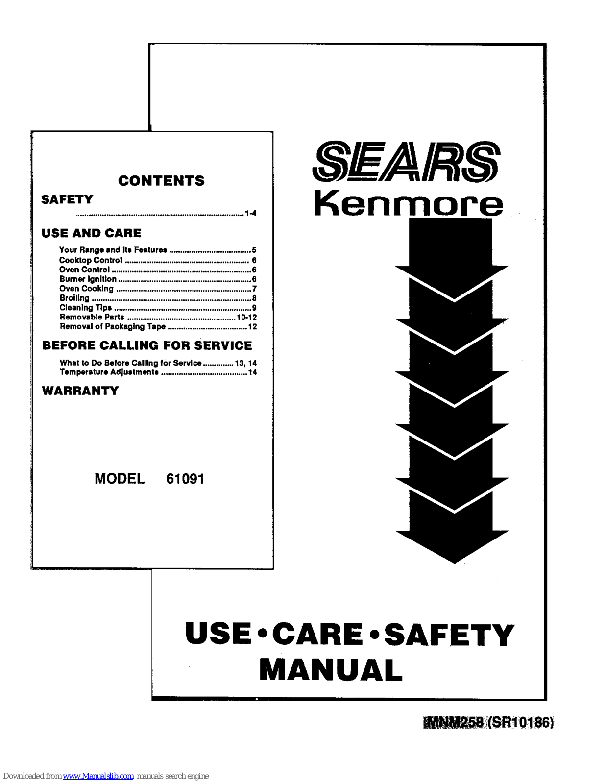 Kenmore 61091 Use, Care, Safety Manual - ManualMachine.com
