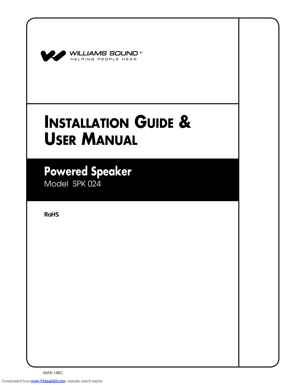 William Sound SPK 024 Installation Manual & User Manual