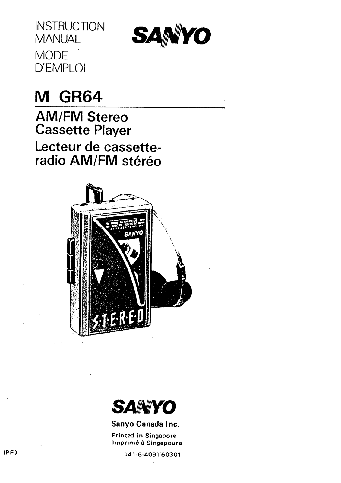 Sanyo M GR64 Instruction Manual