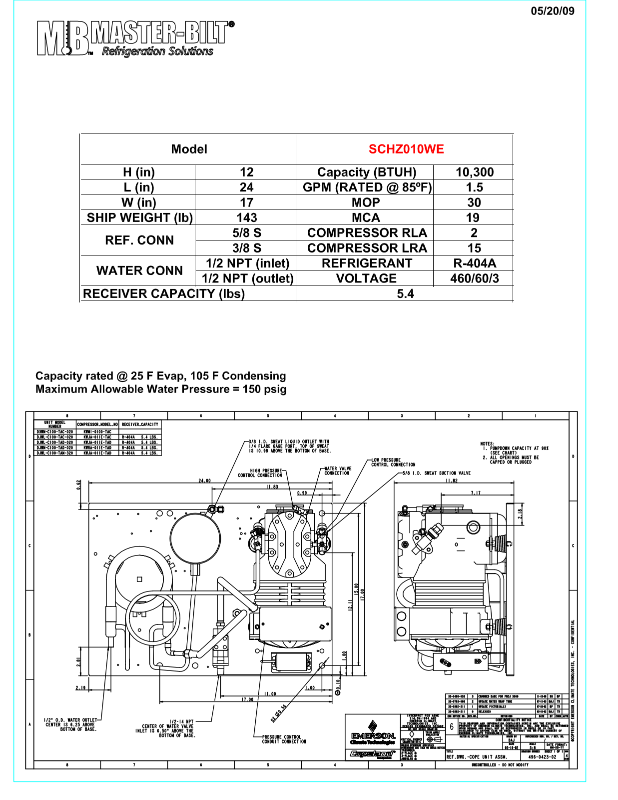 Master-Bilt SCHZ010WE User Manual