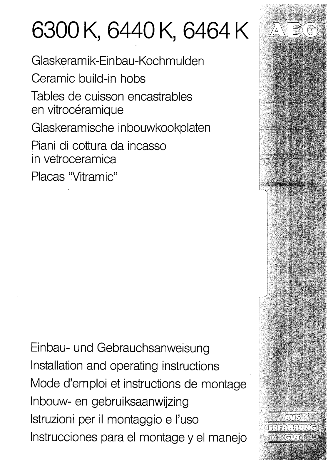 Aeg 6464K, 6300K, 6440K Operating Manual