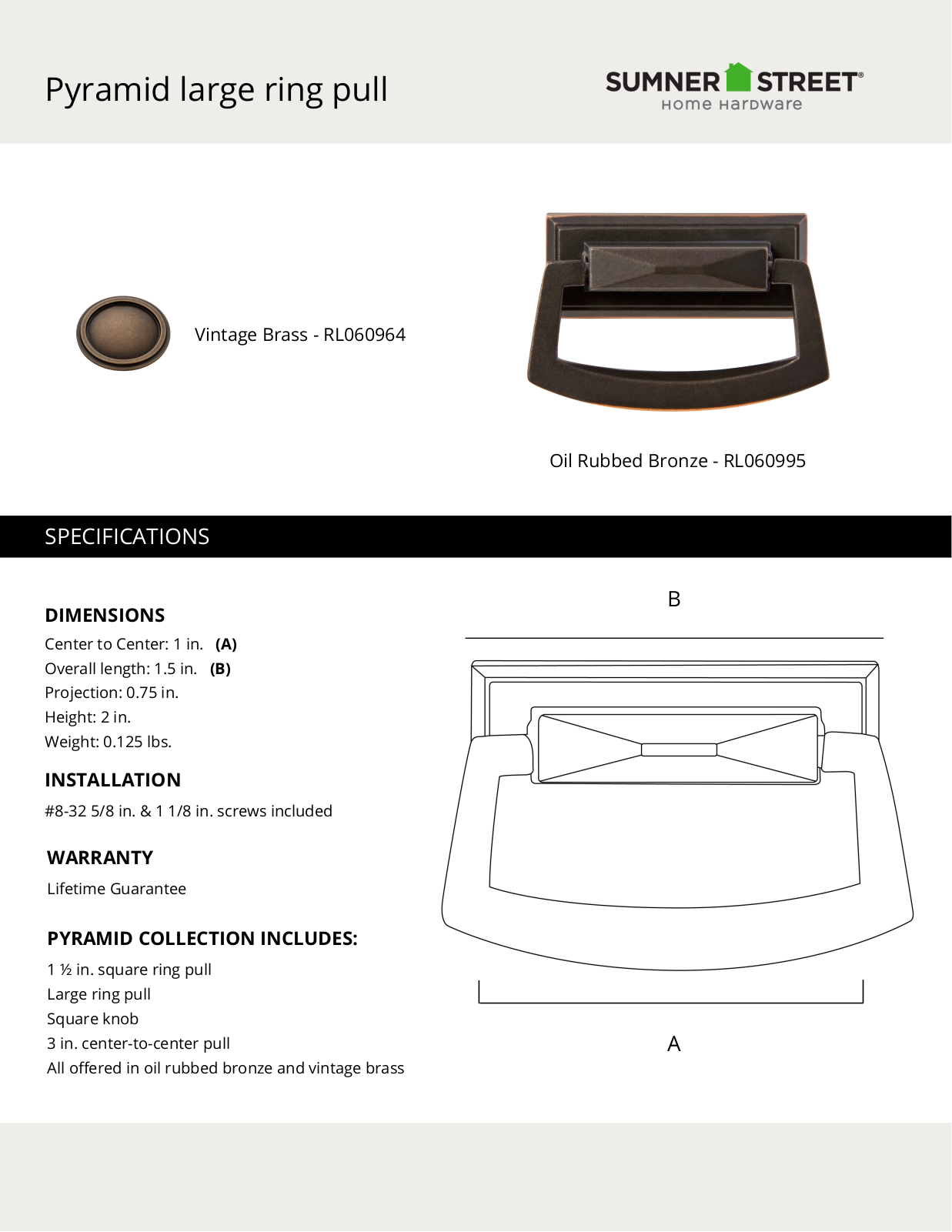 Sumner Street Home Hardware CTHD1092 Specifications - ManualMachine.com