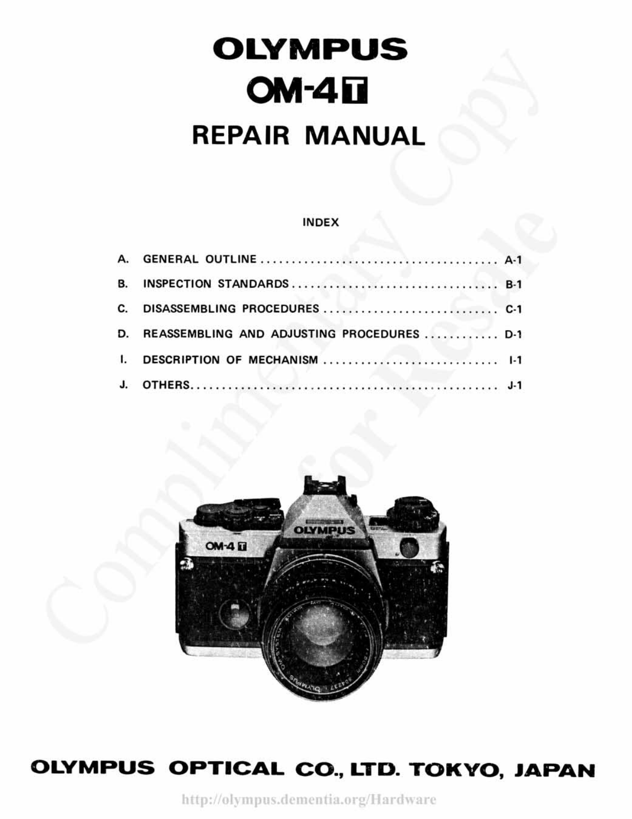 OLYMPUS OM-4 Repair manual