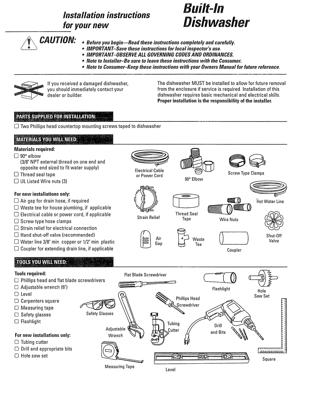 Kenmore 36314482100, 36314672100, 36314673100, 36314674100, 36314679100 Installation Guide - ManualMachine.com