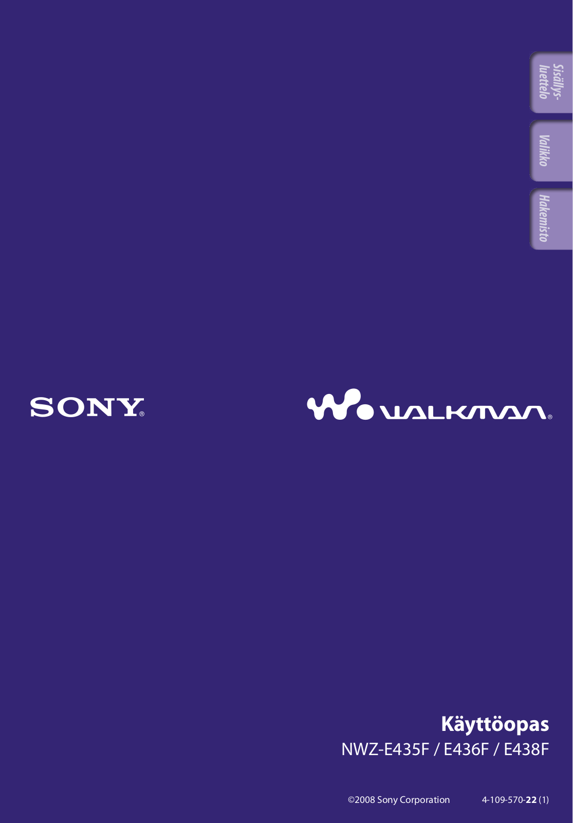 Sony NWZ-E435F, NWZ-E438F User Manual