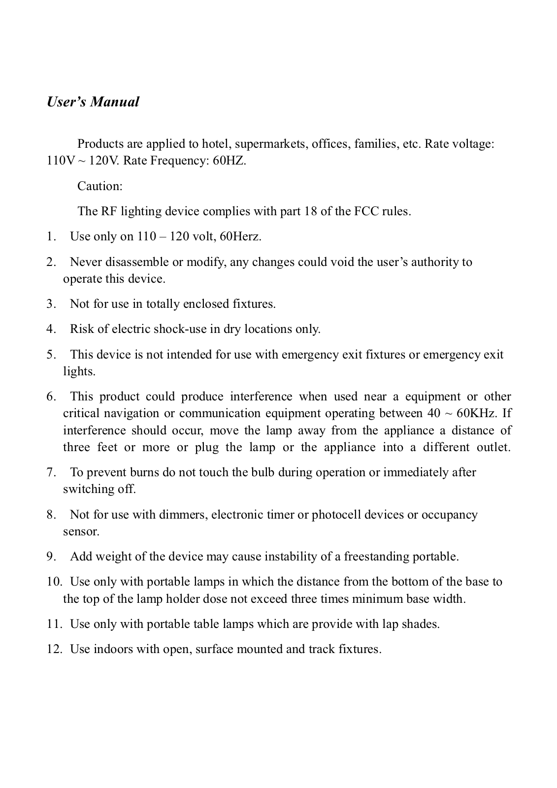 TOSPO Electronics TPAR730 Users Manual