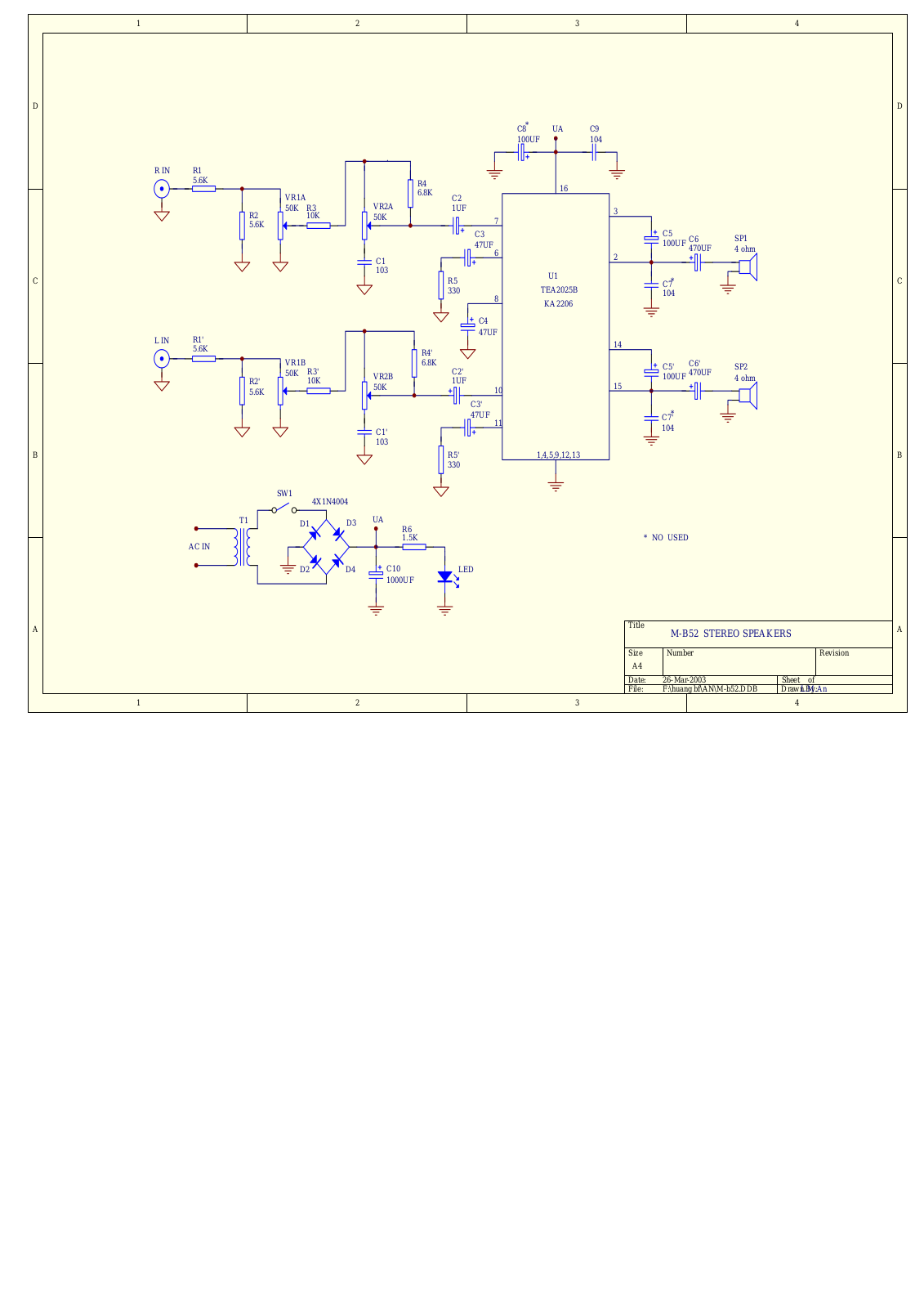 Microlab M-B52 Schematics