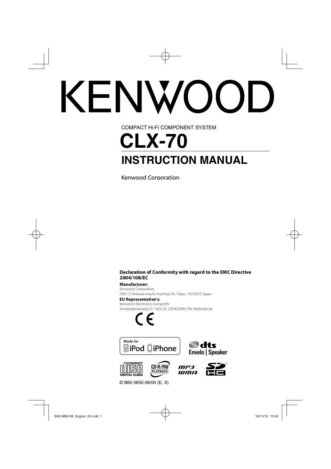 Kenwood CLX-70-W User Manual