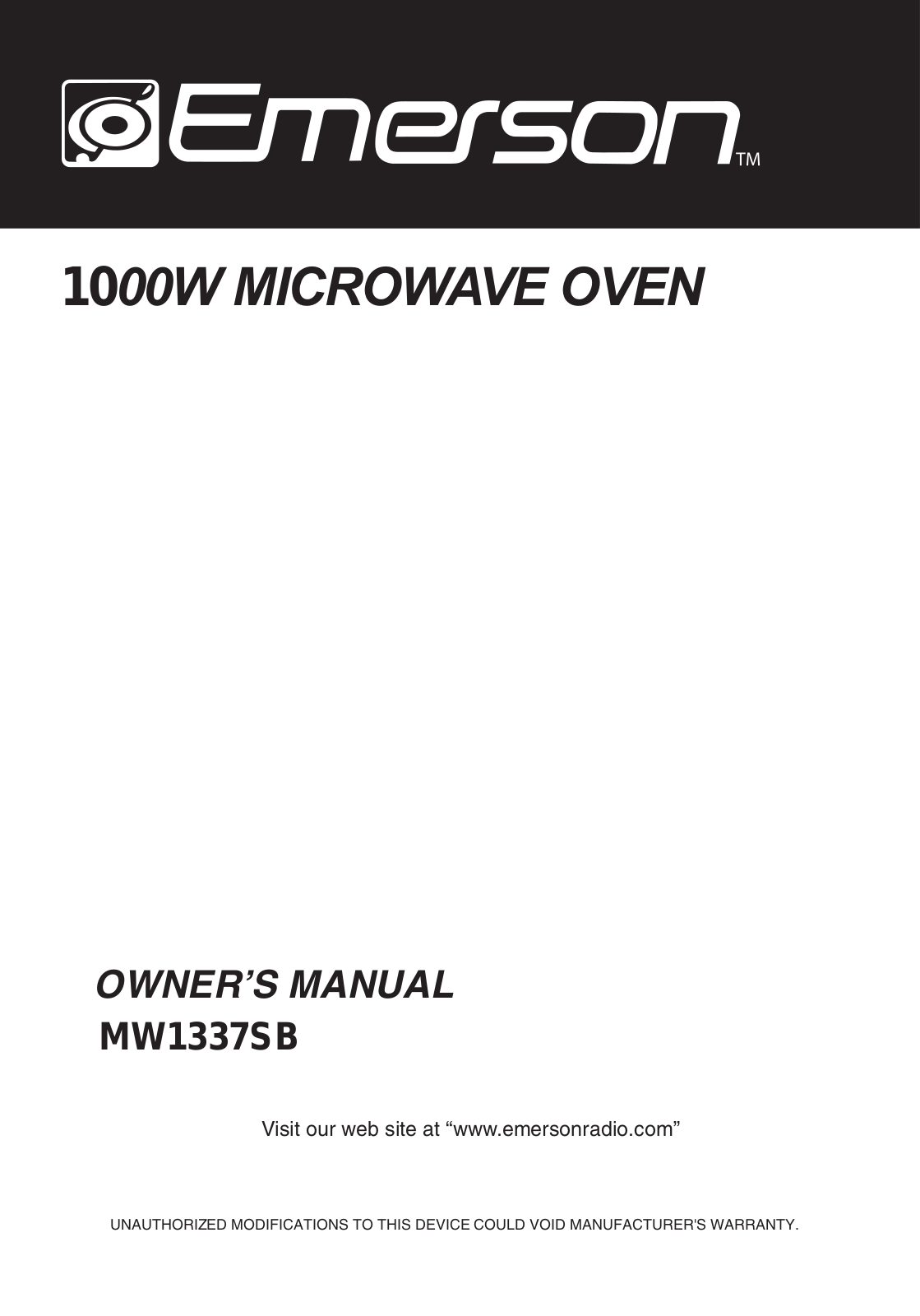 Emerson MW1337SB User Manual