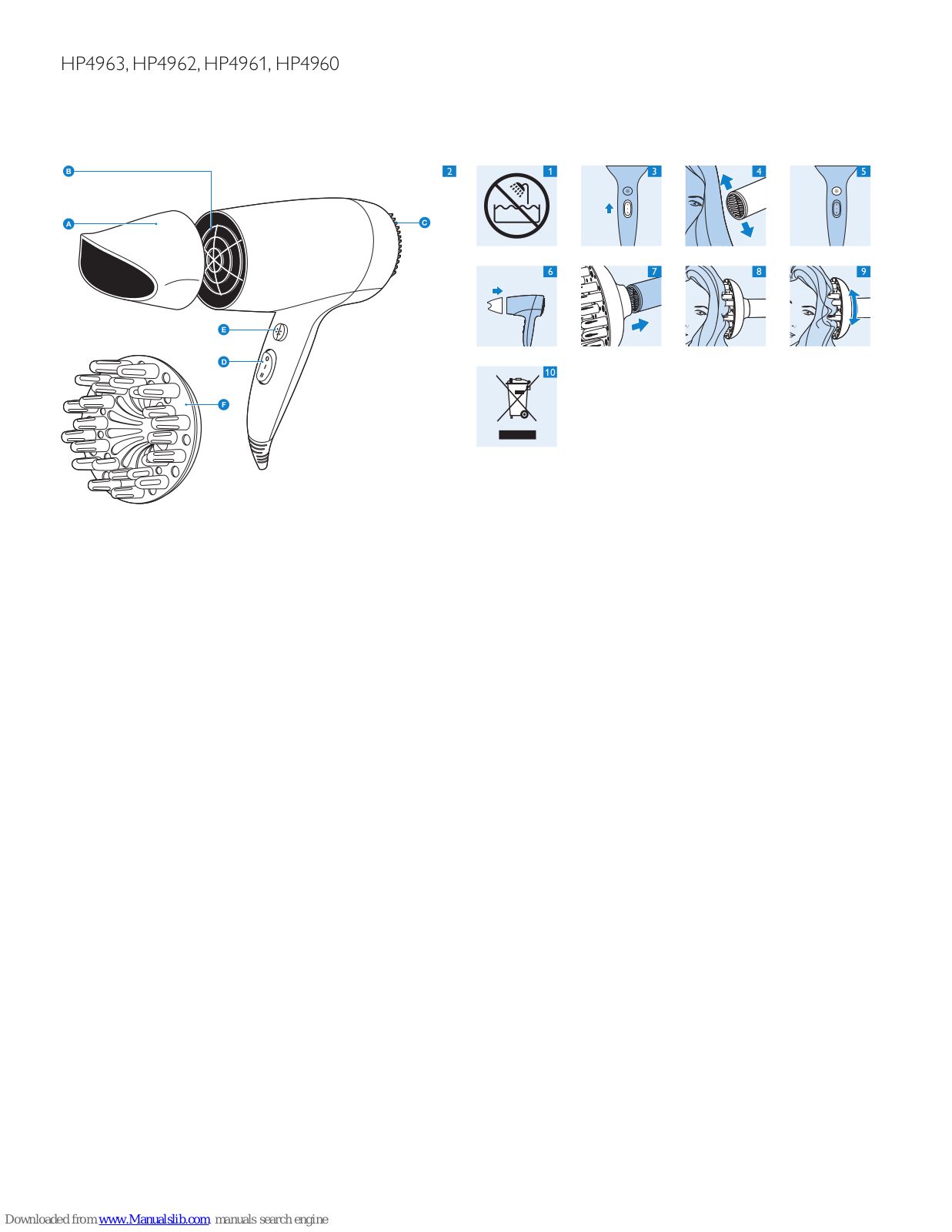 Philips HP4960/20, HP4962/07, HP4961/29, HP4961/03, HP4960/03 User Manual