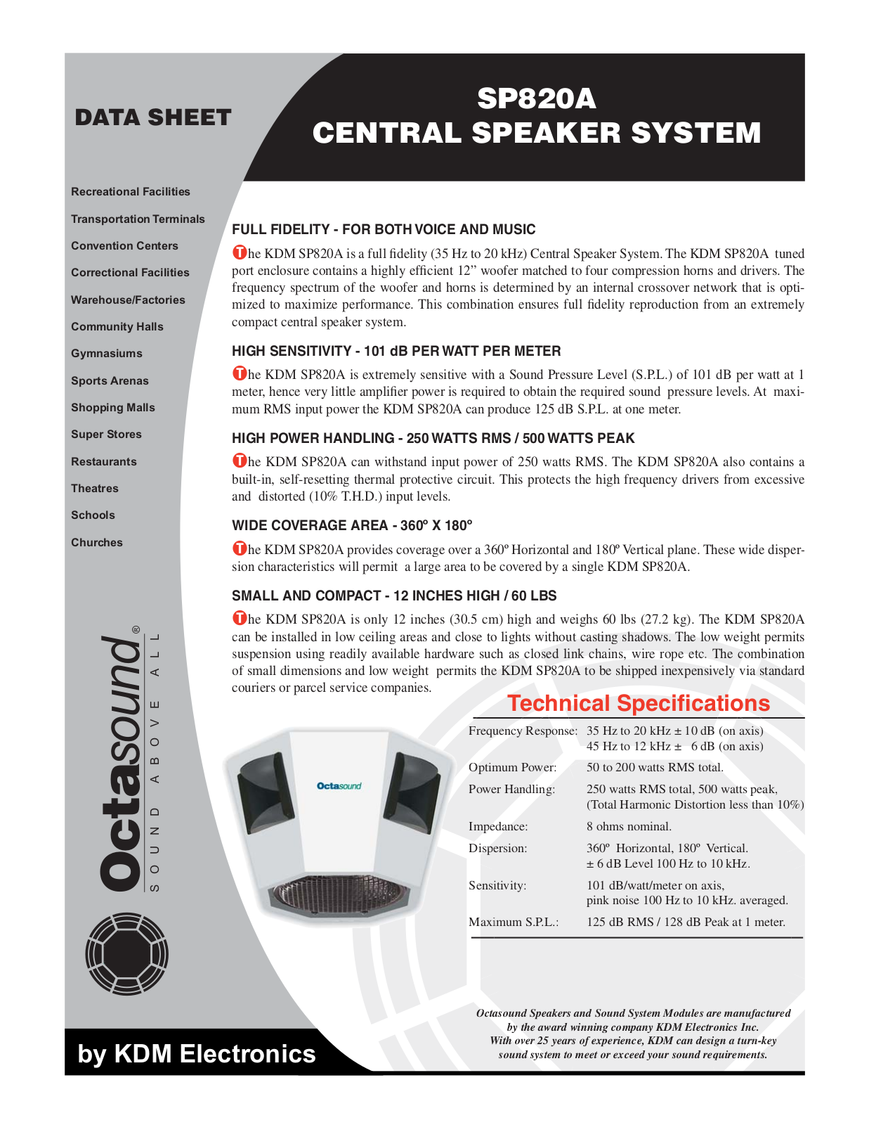 Octasound SP820A Data Sheet