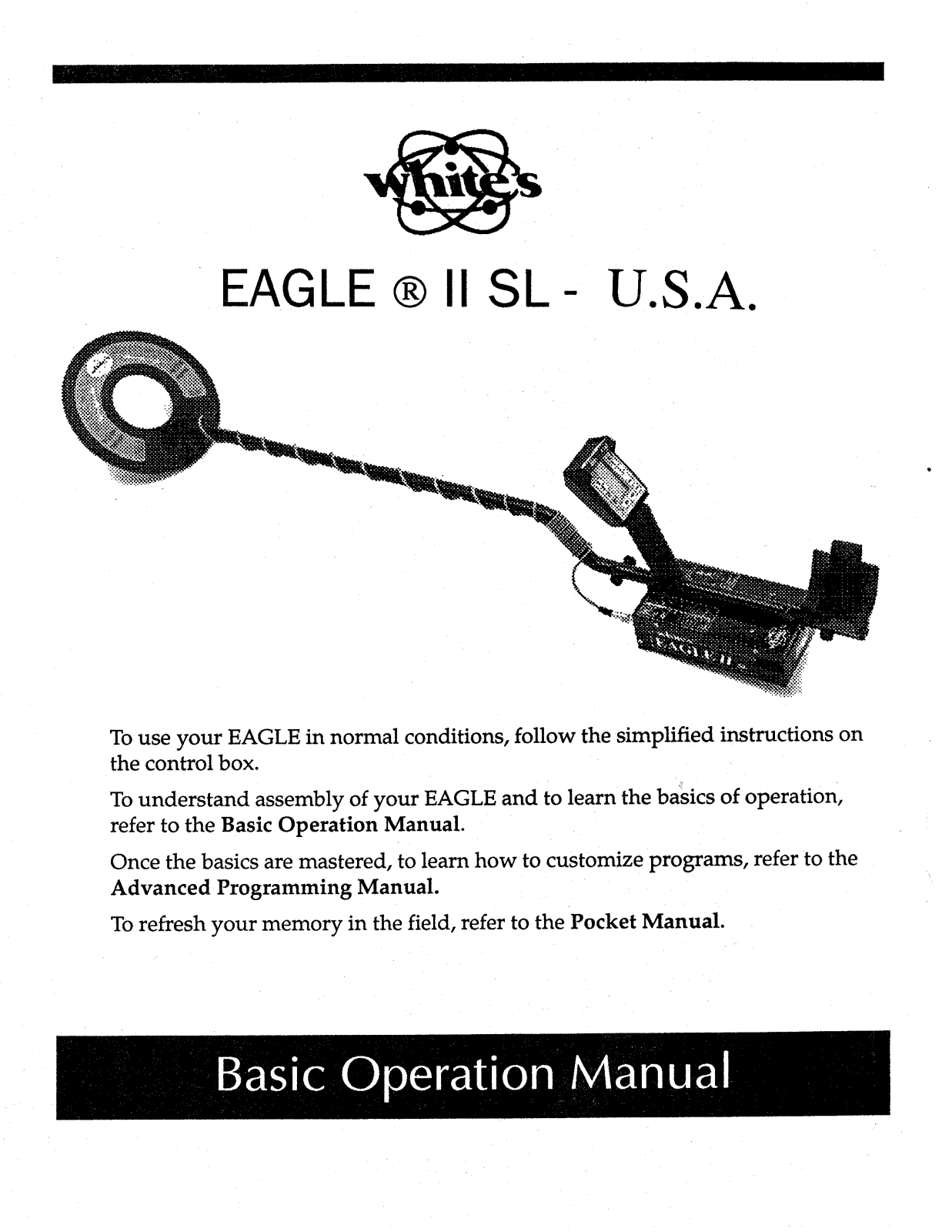 Whites Electronics EAGLE 2 90 SL BASIC User Manual