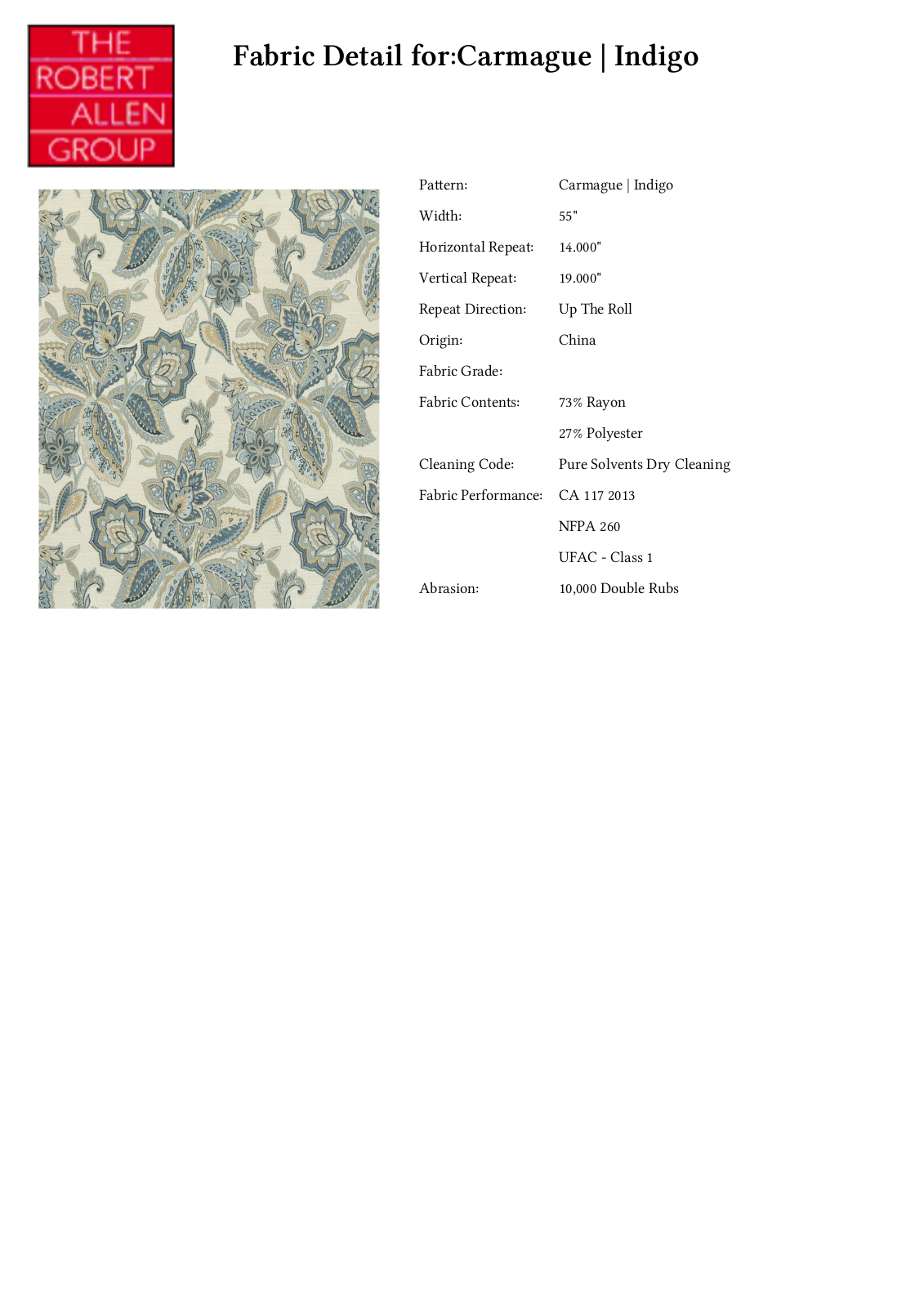 Robert Allen RALF1238 Specifications - ManualMachine.com