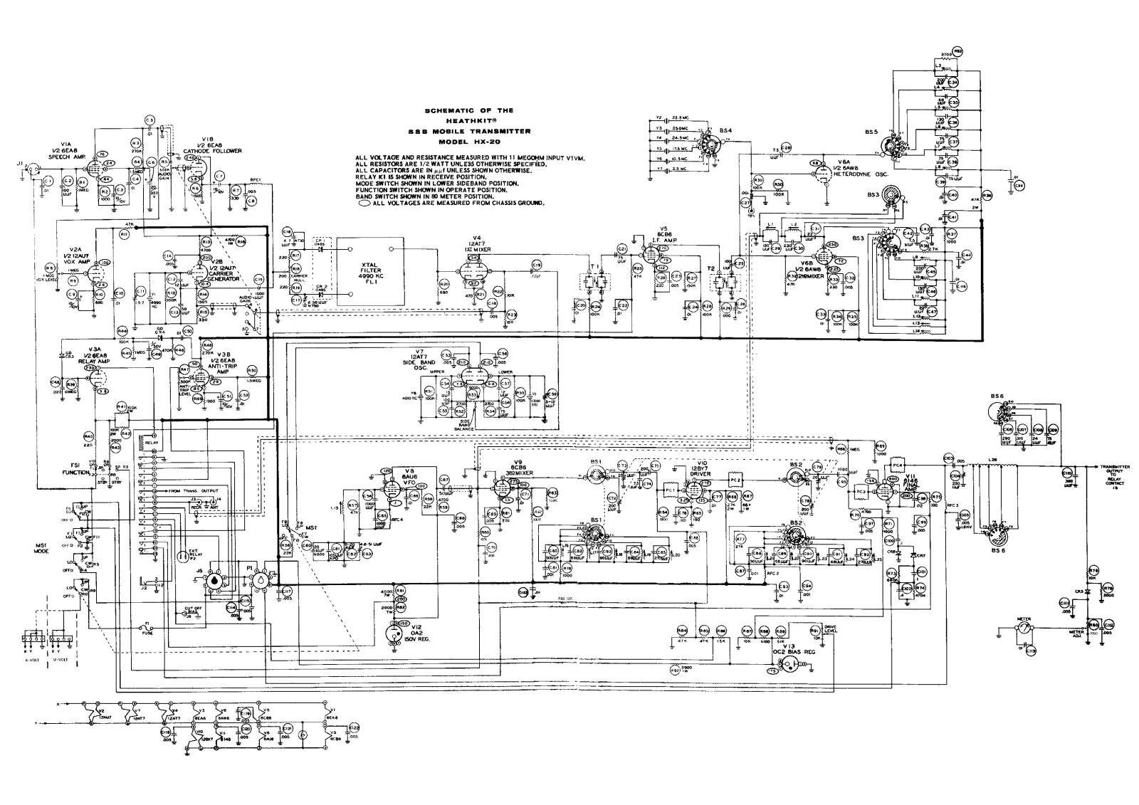 Heathkit HX-20 Schematic