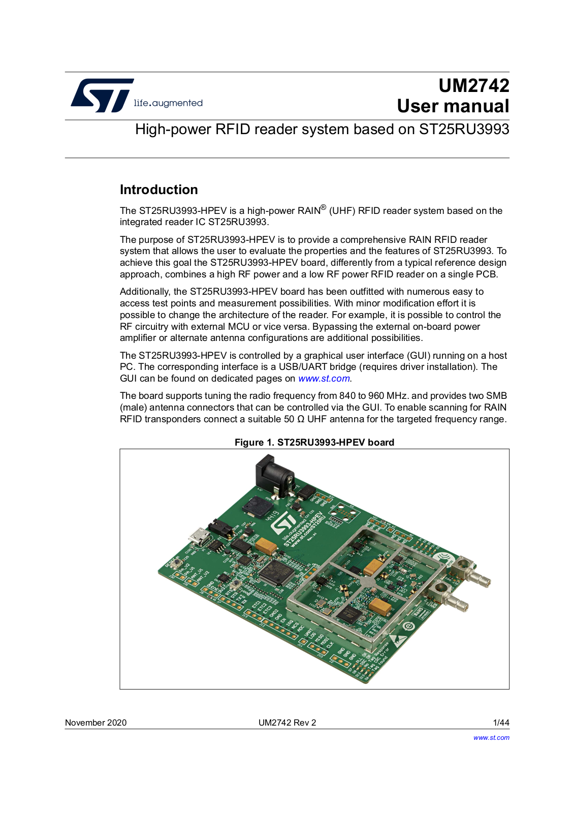 STMicroelectronics ST25RU3993, RFID User Manual