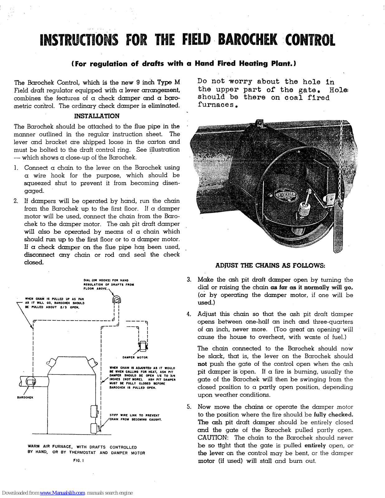 Field Controls 575300, Barochek Instructions Manual