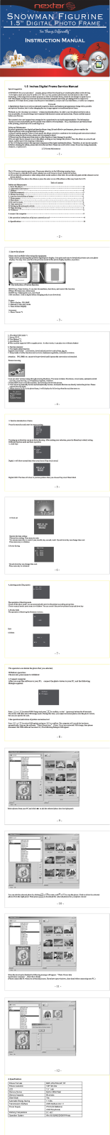 Nextar Snowman Figurine User Manual