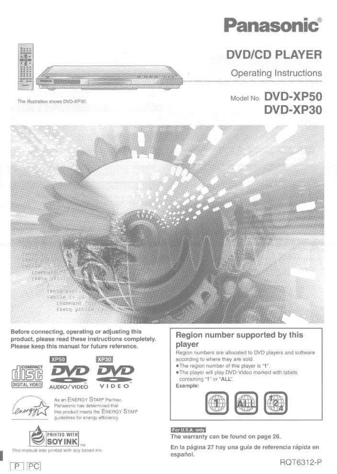 Panasonic DVD-XP50, DVD-XP30 User Manual