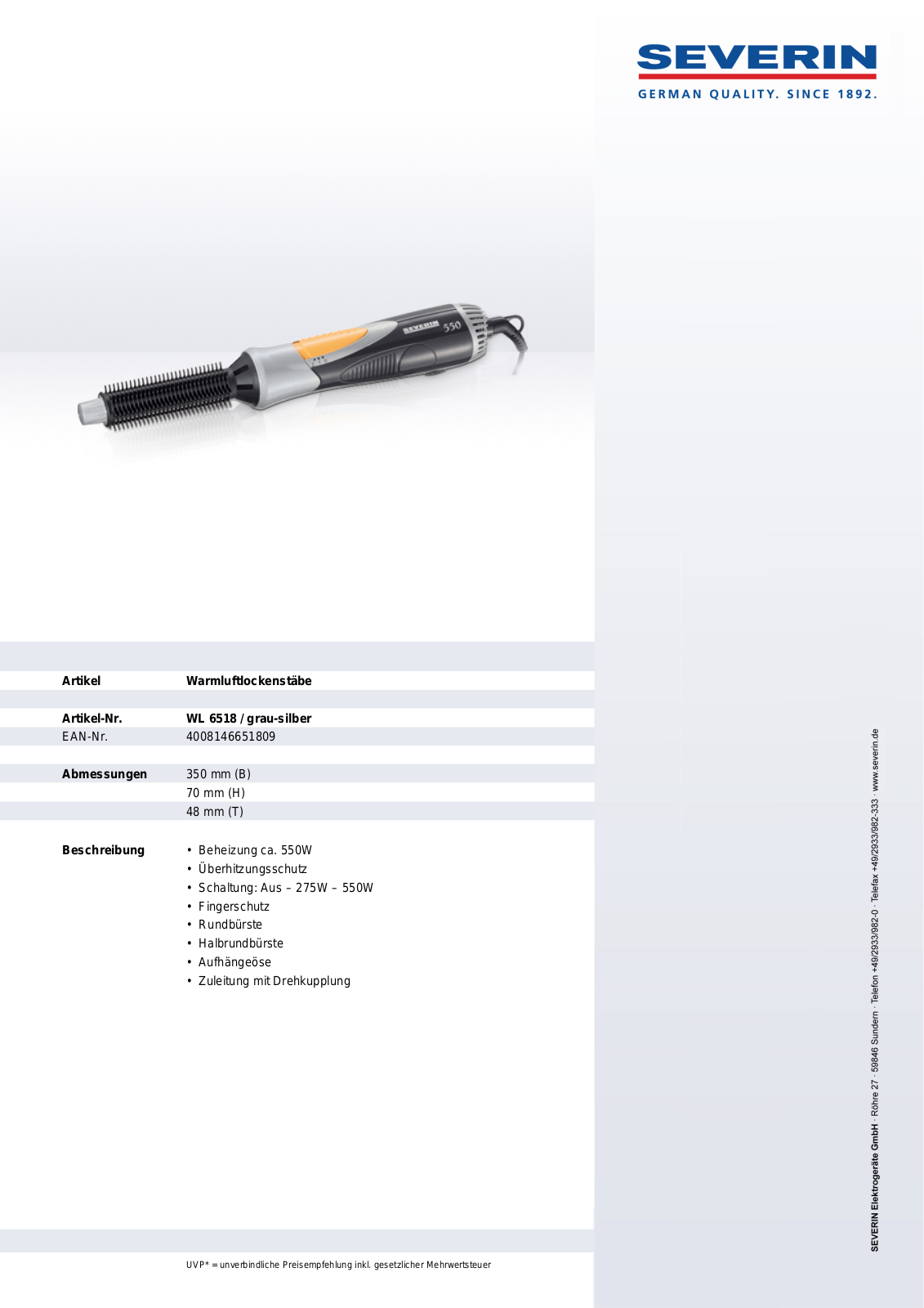 Severin WL 6518 User Manual