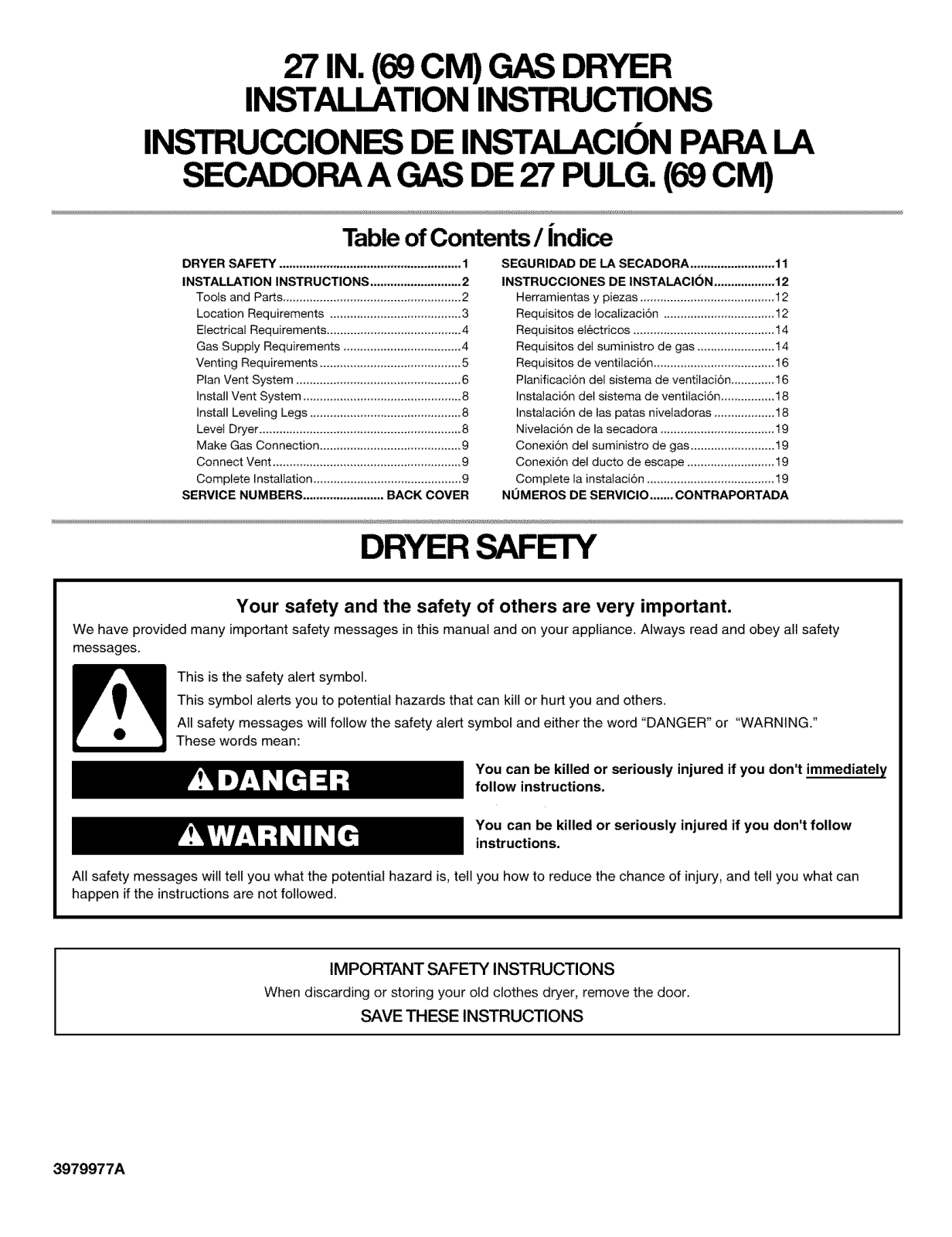 Kenmore 11072996101, 11073012101, 11073012102, 11073014101, 11073022101 Installation Guide - ManualMachine.com