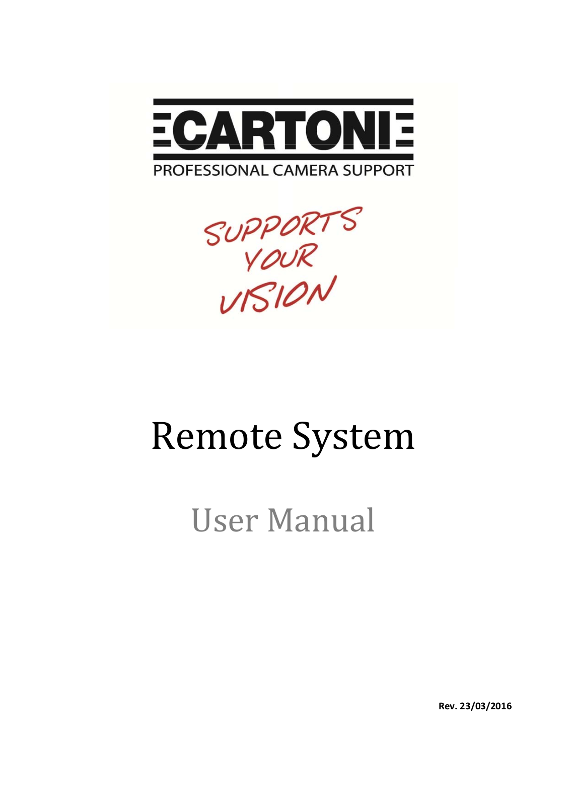 Cartoni Remote System User Manual - ManualMachine.com