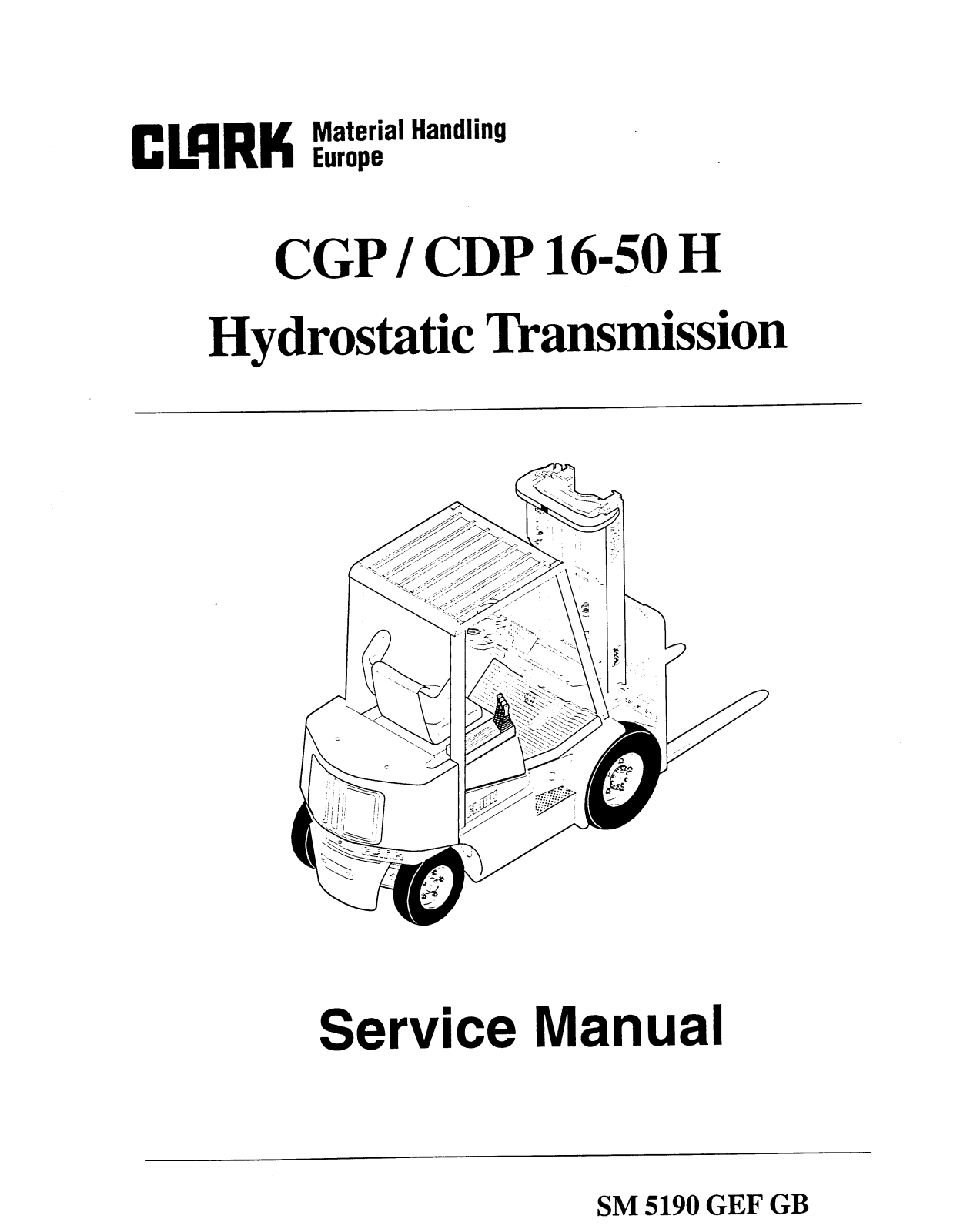 CLARK CGP-16-50H, CDP-16-50H Service Manual