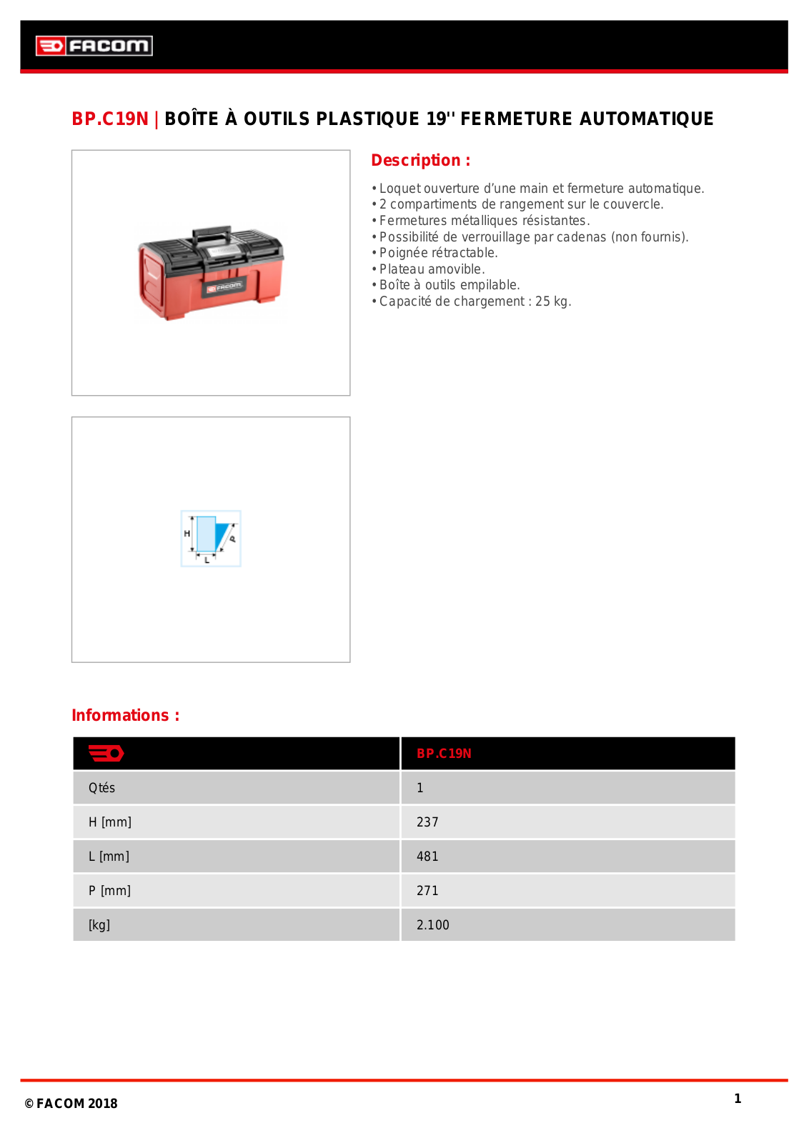 Facom BP.C19NPB Specification - ManualMachine.com