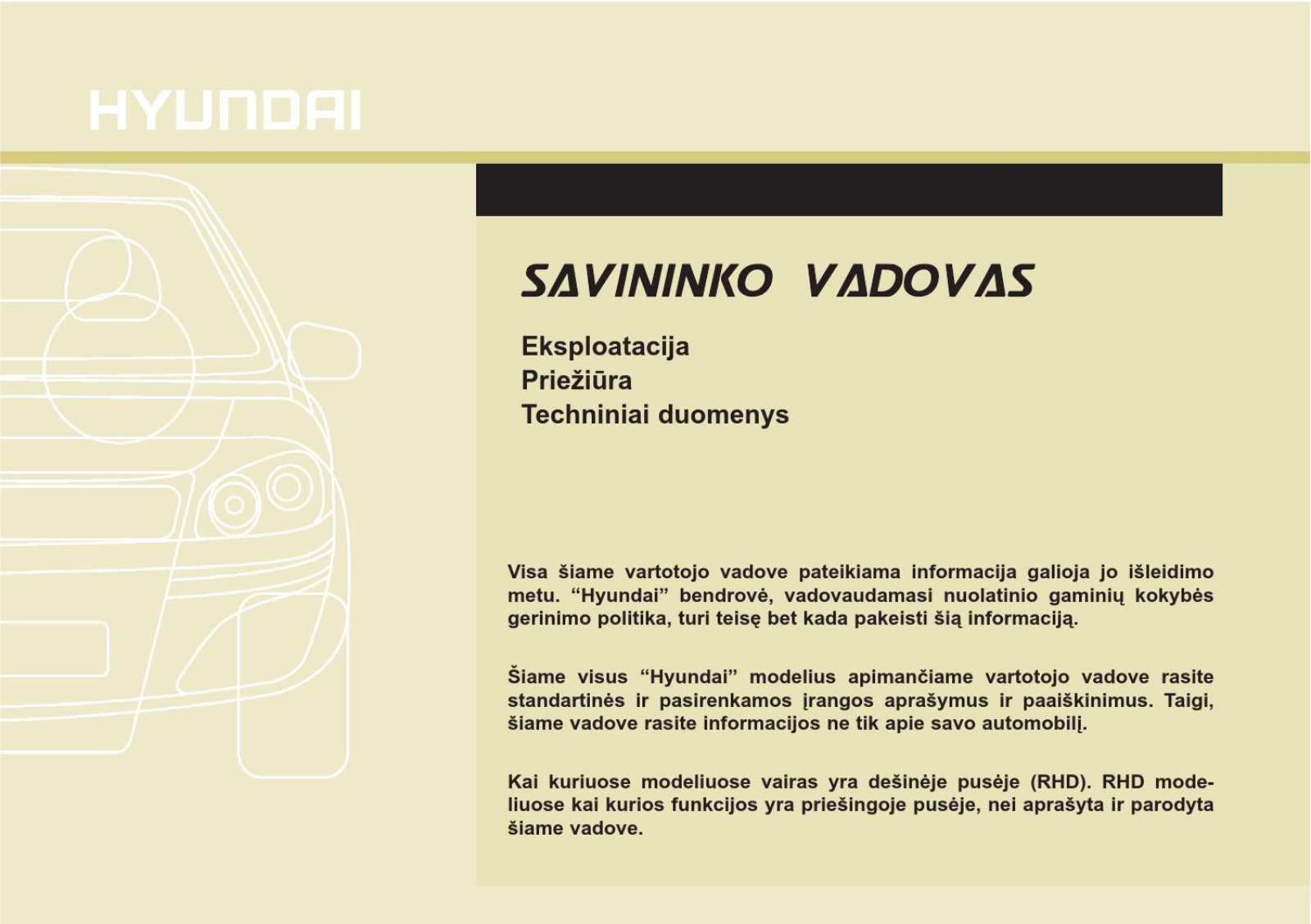 Hyundai Ix35 Savininko Vadovas Lithuanian 2012 Owner's Manual