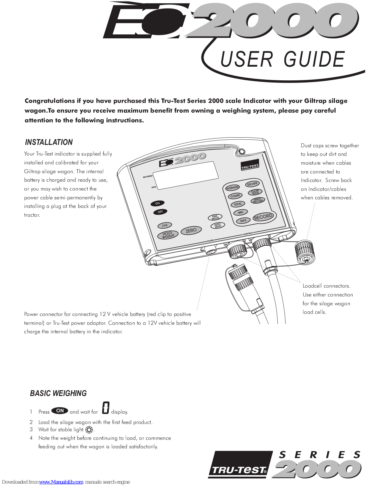 Tru-Test Series 2000, EC2000 User Manual - ManualMachine.com