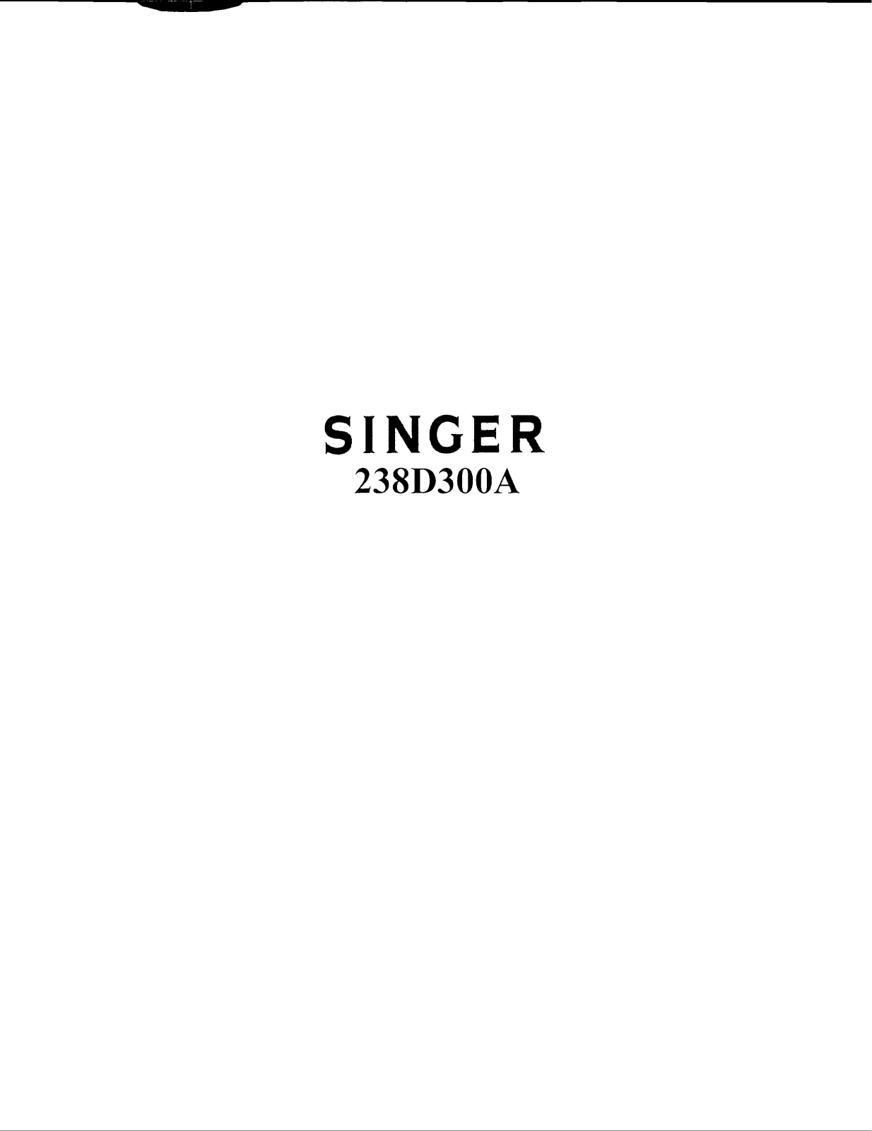 SINGER 238D300A Parts List