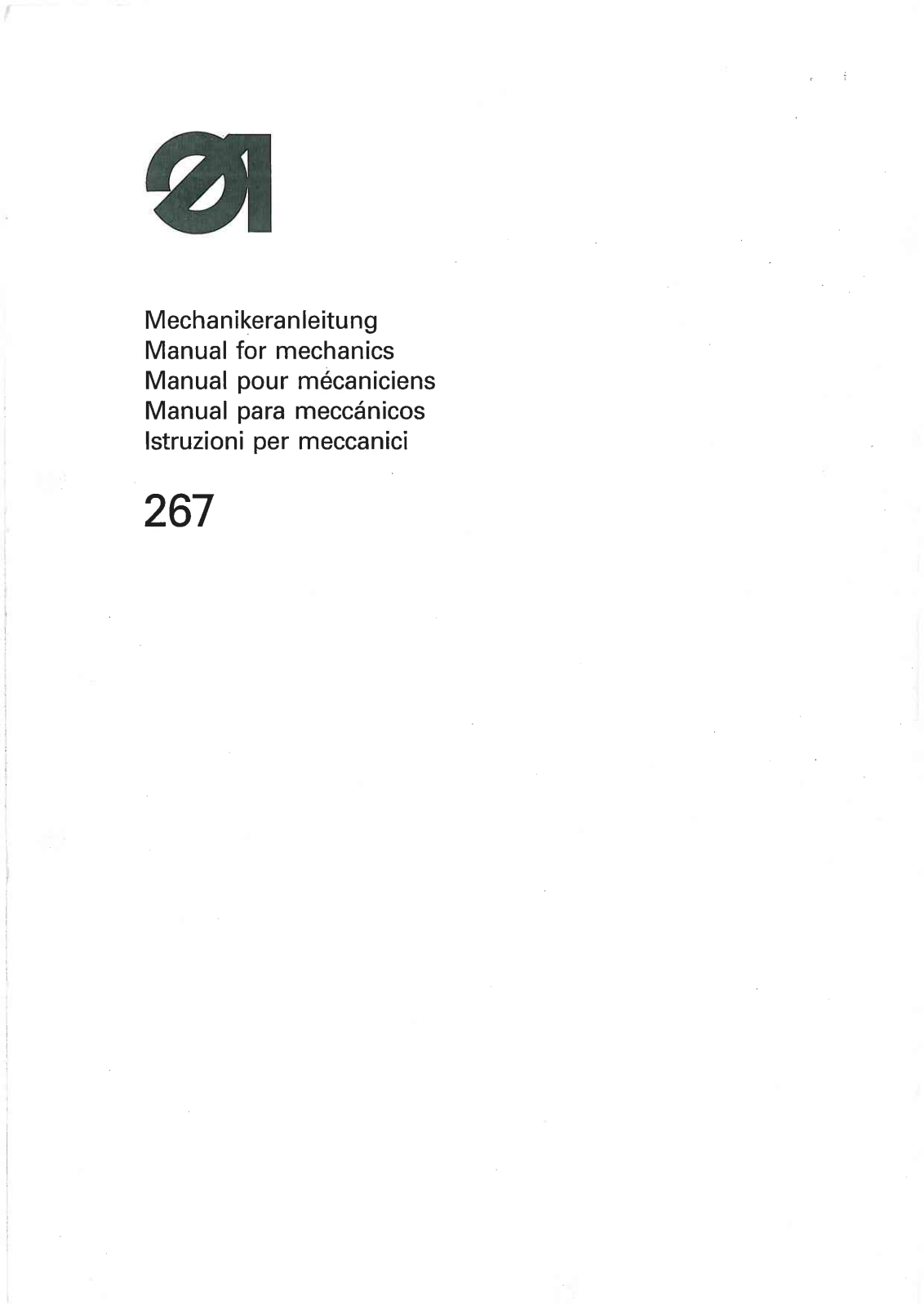 Duerkopp Adler 267 Service Manual