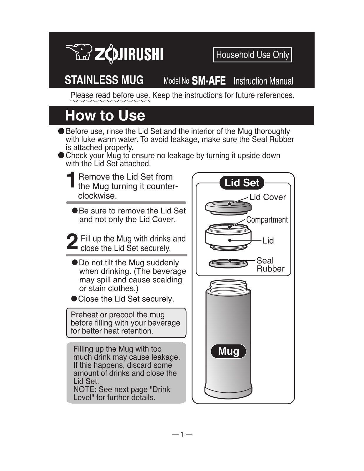 Zojirushi SM-AFE35 Installation  Manual