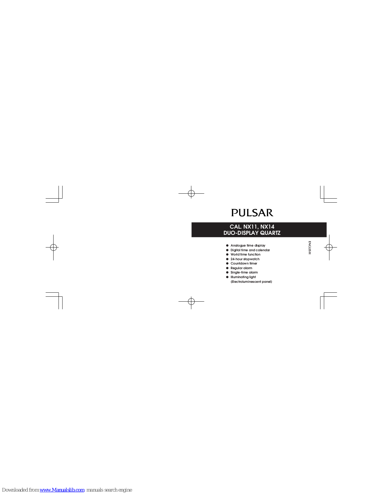 Pulsar NX11, NX14 Instruction Booklet