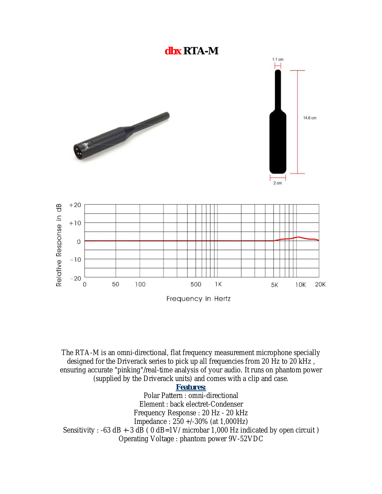 DBX RTA-M User Manual