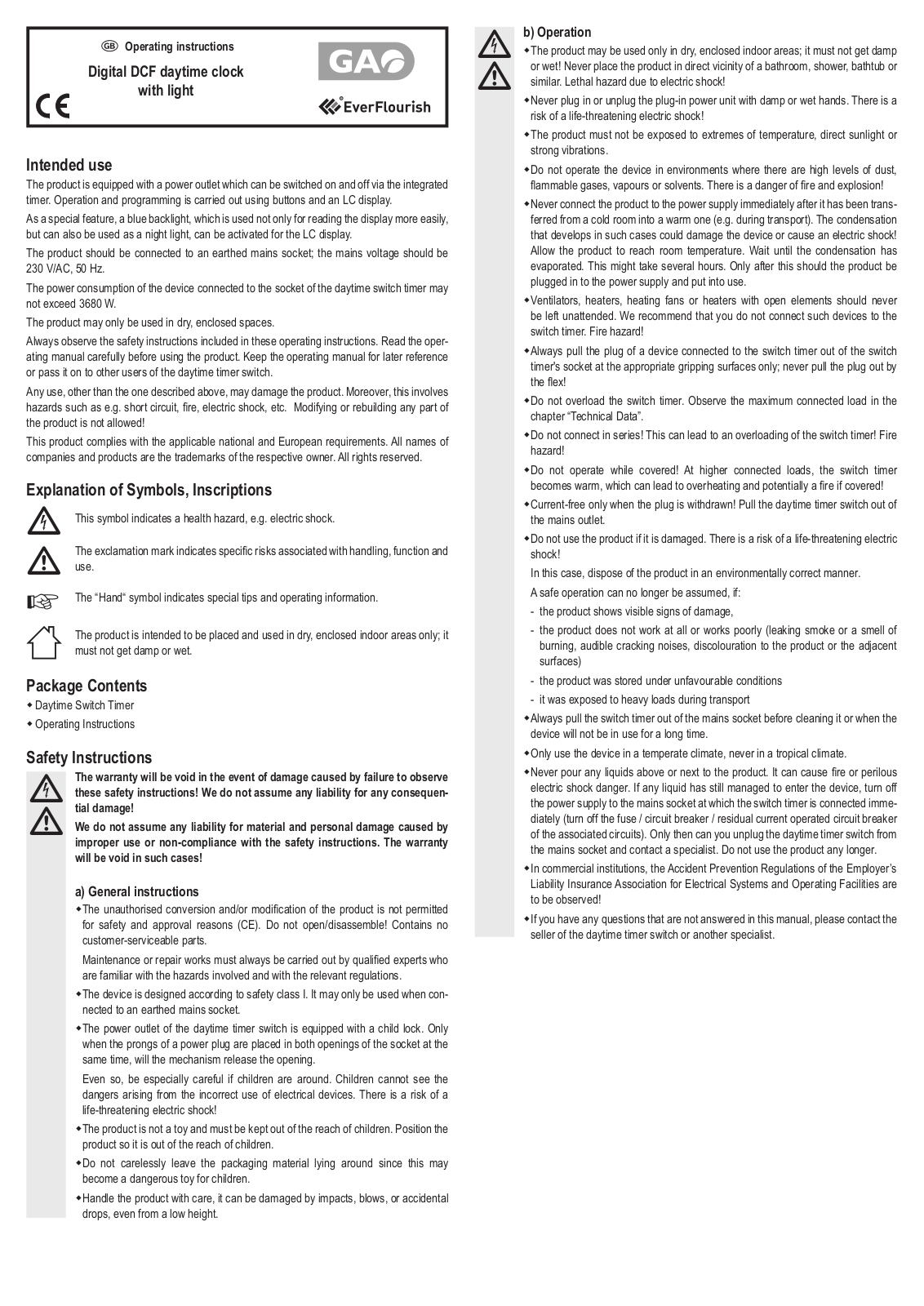 GAO EMT769AET2 User manual