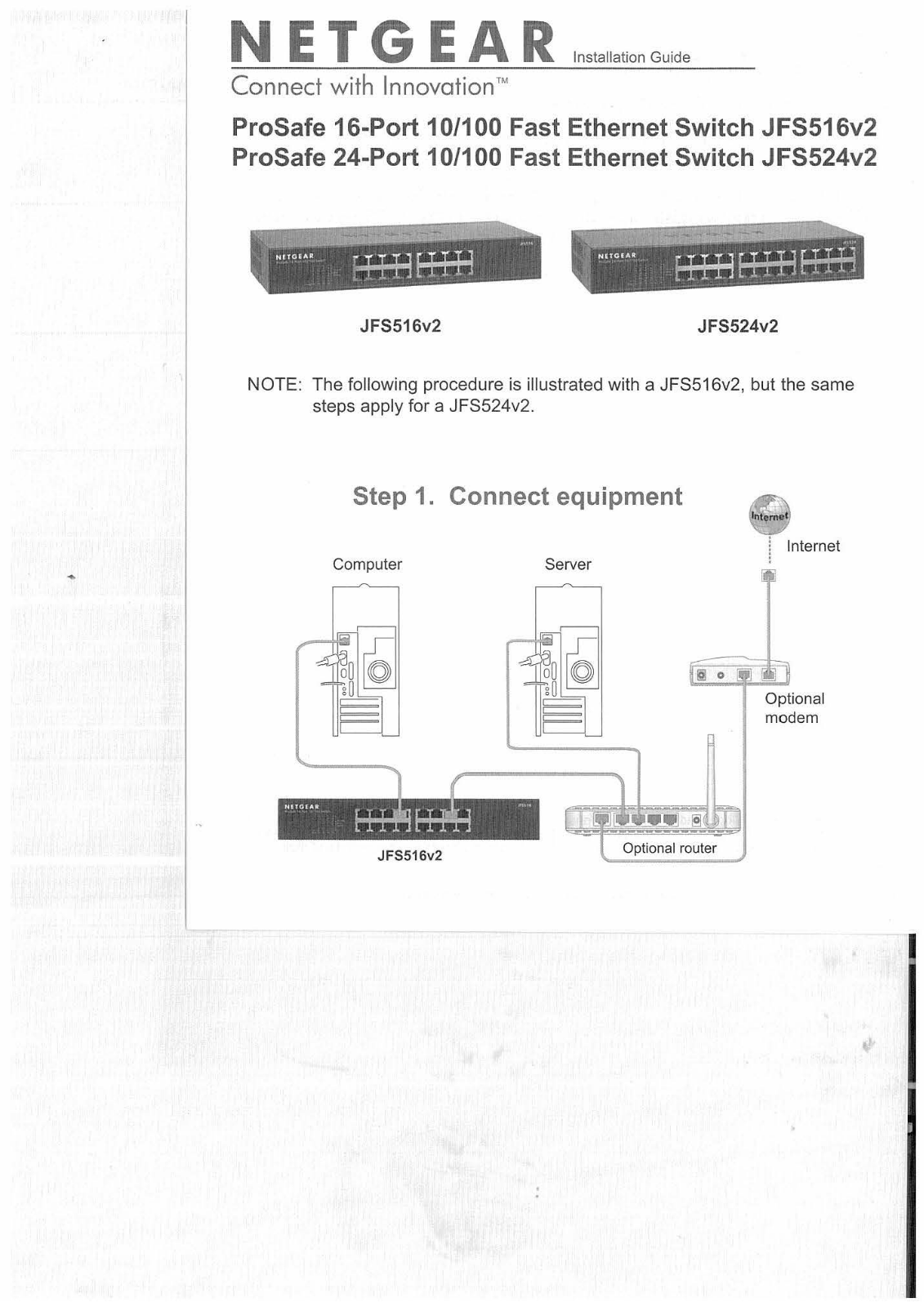 NETGEAR JFS516v2, JFS524v2 Installation manual