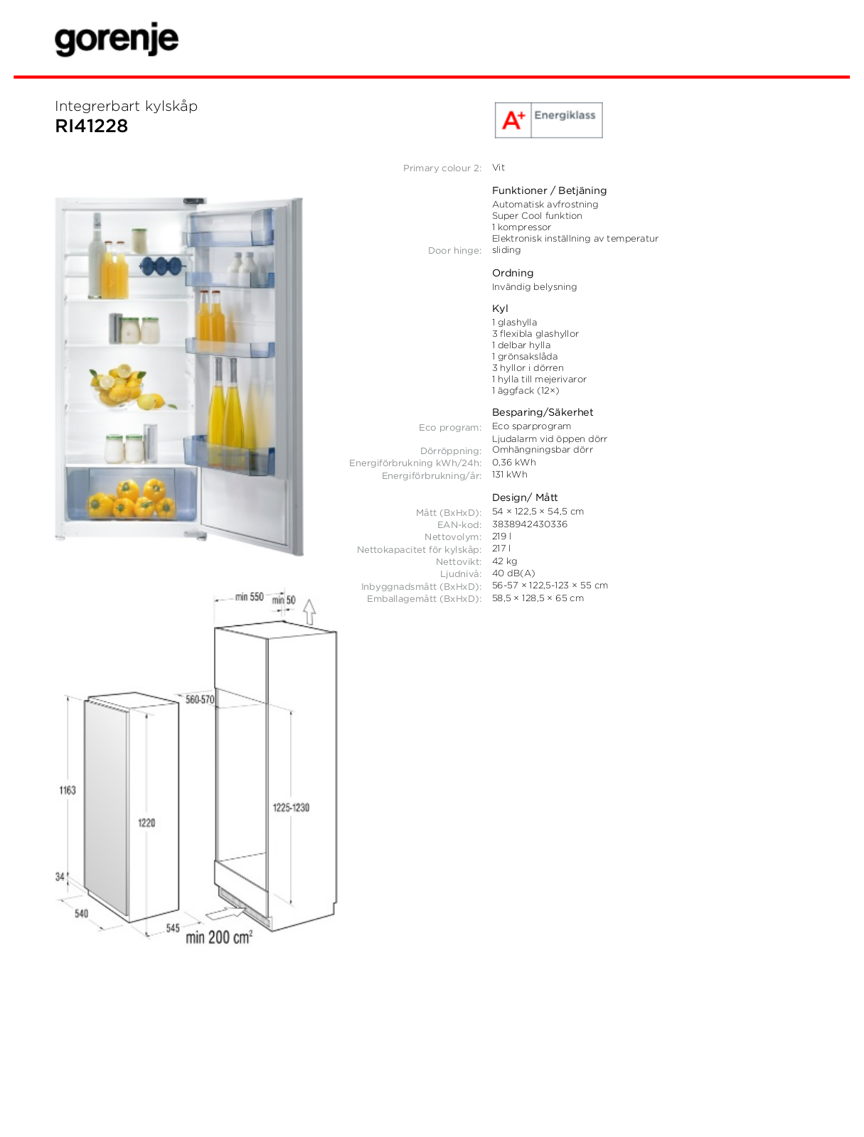 Gorenje RI41228 BROCHURE