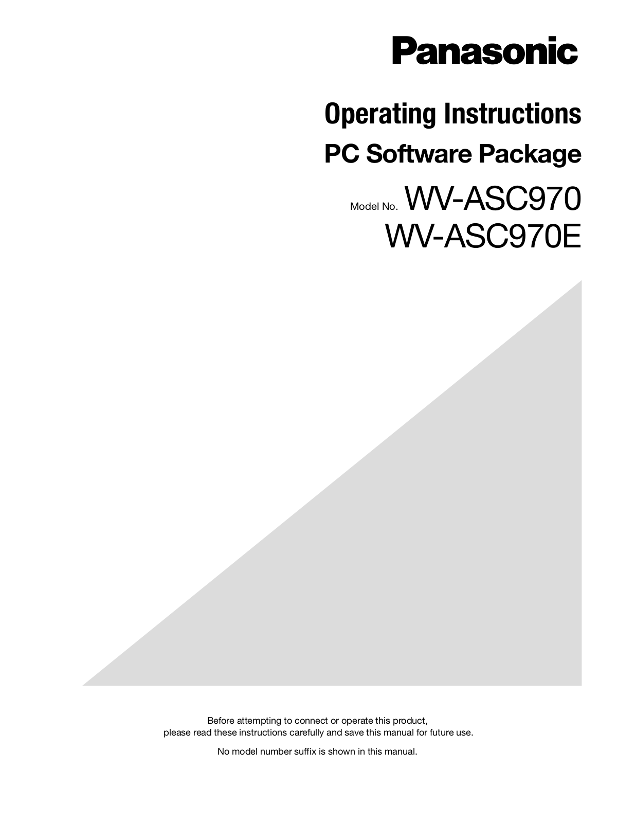 Panasonic WV-ASC970E User Manual